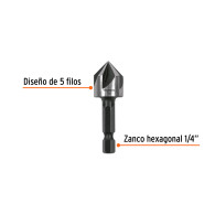 Broca avellanadora HSS cambio rápido 5/8" Truper