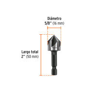 Broca avellanadora HSS cambio rápido 5/8" Truper