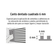 Llana 11" dentada cuadrada 1/4" Truper 6 remaches