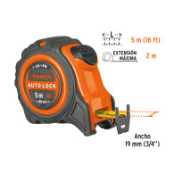 Flexómetro 5m Auto-Lock Truper antigolpes cinta 19mm