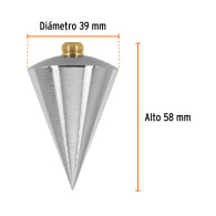 Plomada de acero 8oz construcción Truper