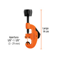 Cortador tubo cobre aluminio 1/8" a 1-1/8" cuchilla 17mm latón Truper