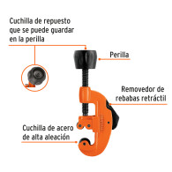 Cortador tubo cobre aluminio 1/8" a 1-1/8" cuchilla 17mm latón Truper