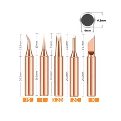 kit 5 puntas para cautín intercambiables finas