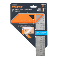 Escuadra 6" carpintero mango 100% aluminio Truper