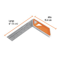 Escuadra 6" carpintero mango 100% aluminio Truper