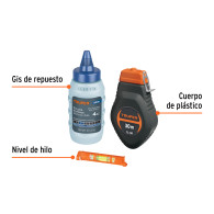 Cimbra Tiralíneas plástico gis y nivel 30m(100 ft) Truper
