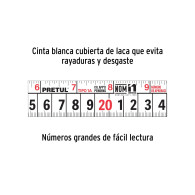 Flexómetro amarillo 8m cinta 25mm Pretul