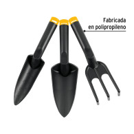 Juego de 3 herramientas palas rastrillo 11" jardinería Pretul