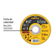 Disco de corte 4.1/2" x 1.2 mm corte fino metal Pretul x unidad