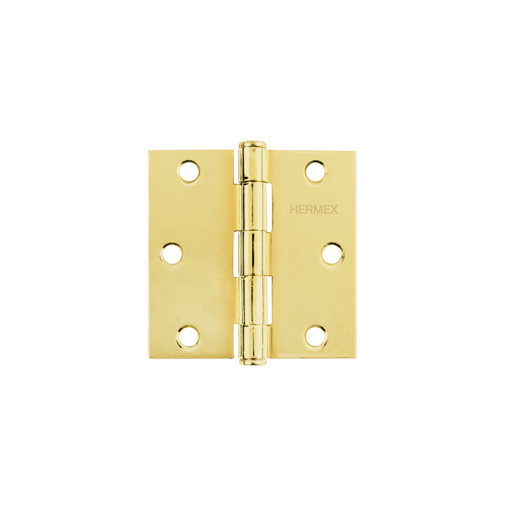 Bisagra cuadrada 3" latonado cabeza plana Hermex