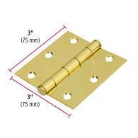 Bisagra cuadrada 3" latonado cabeza plana Hermex