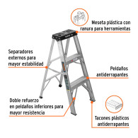 Escalera de tijera 0.9m tipo III de 2 escalones Truper