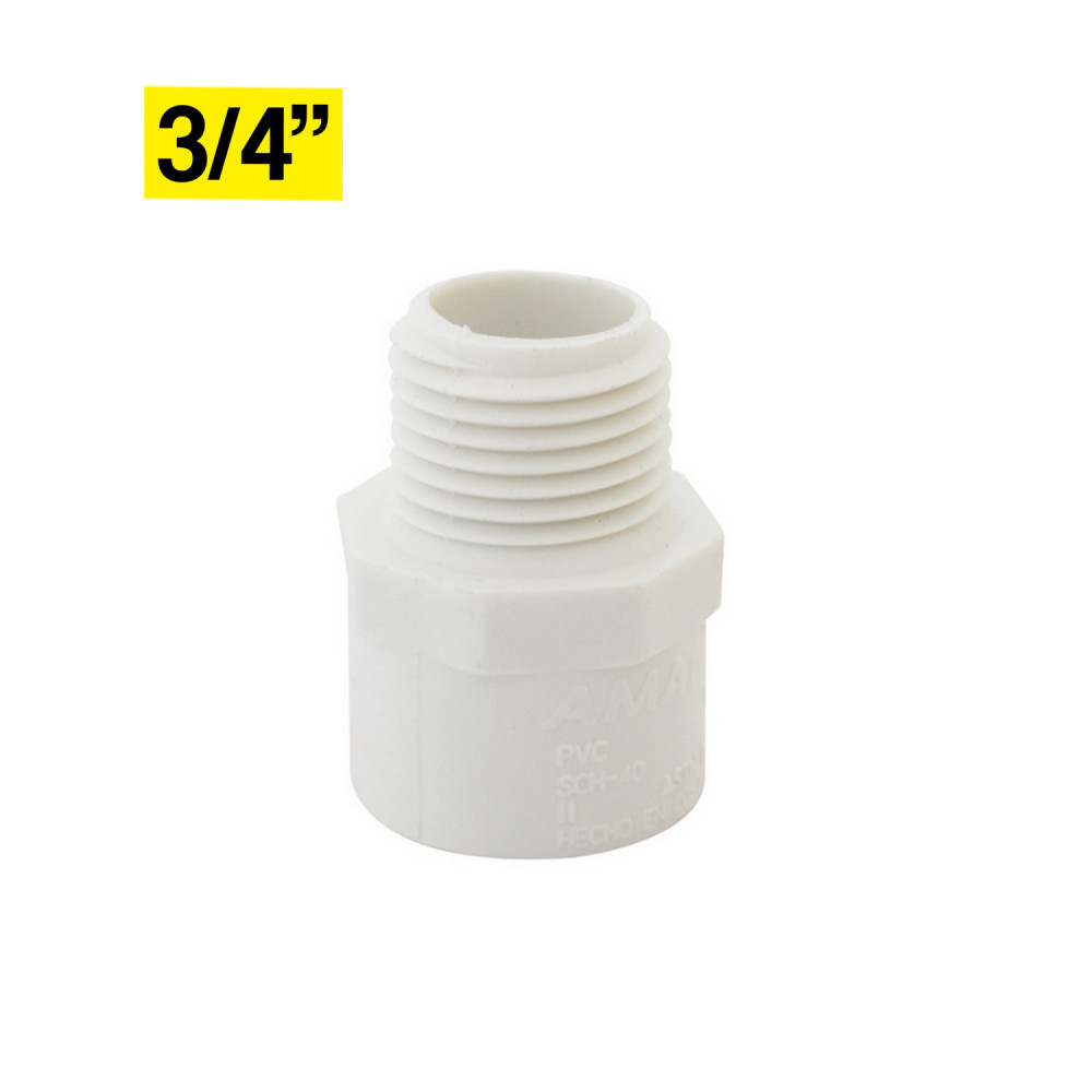 Adaptador macho PVC 3/4" presión x unidad