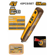 Atornillador inalámbrico 4V Ingco + 40 accesorios CSDLI04062