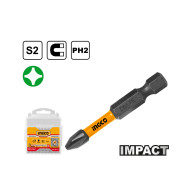 Punta destornillador estrella impacto acero indus Ingco x unidad 2x50mm