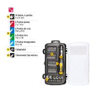 Juego 39 herramientas 1/4" para mecánico Pretul