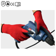 Par guantes rojos nitrilo corrugado