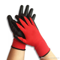 Par guantes rojos nitrilo corrugado