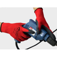 Par guantes rojos nitrilo corrugado