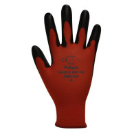 Par guantes rojos nitrilo corrugado