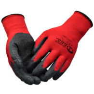 Par guantes rojos nitrilo corrugado