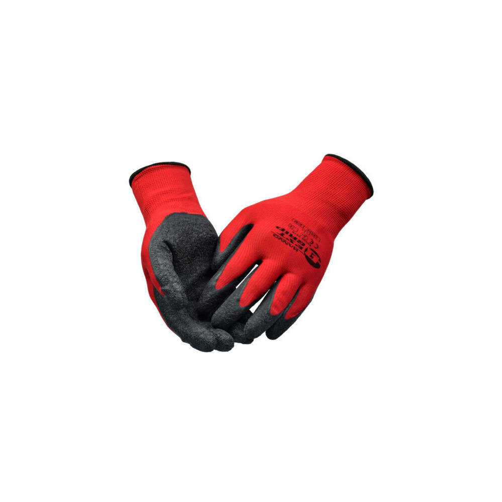 Par guantes rojos nitrilo corrugado