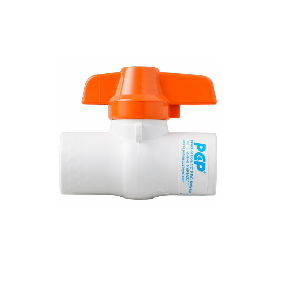 Llave de paso pvc válvula bola PCP soldada 1/2" lisa agua