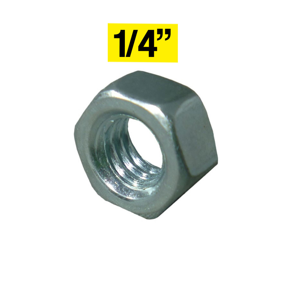 Tuerca hexagonal 1/4" galvanizada