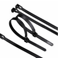 Amarre plástico negro 7.6x20cm x unidad