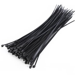 Amarres 20cm plásticos paquete x100 negro