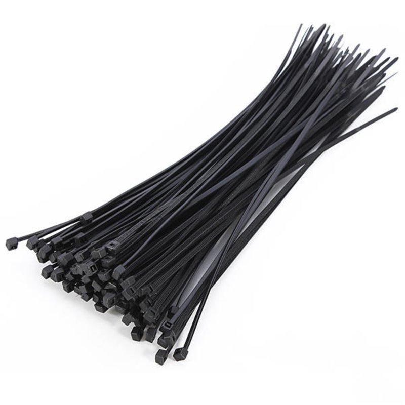 Amarres 20cm plásticos paquete x100 negro