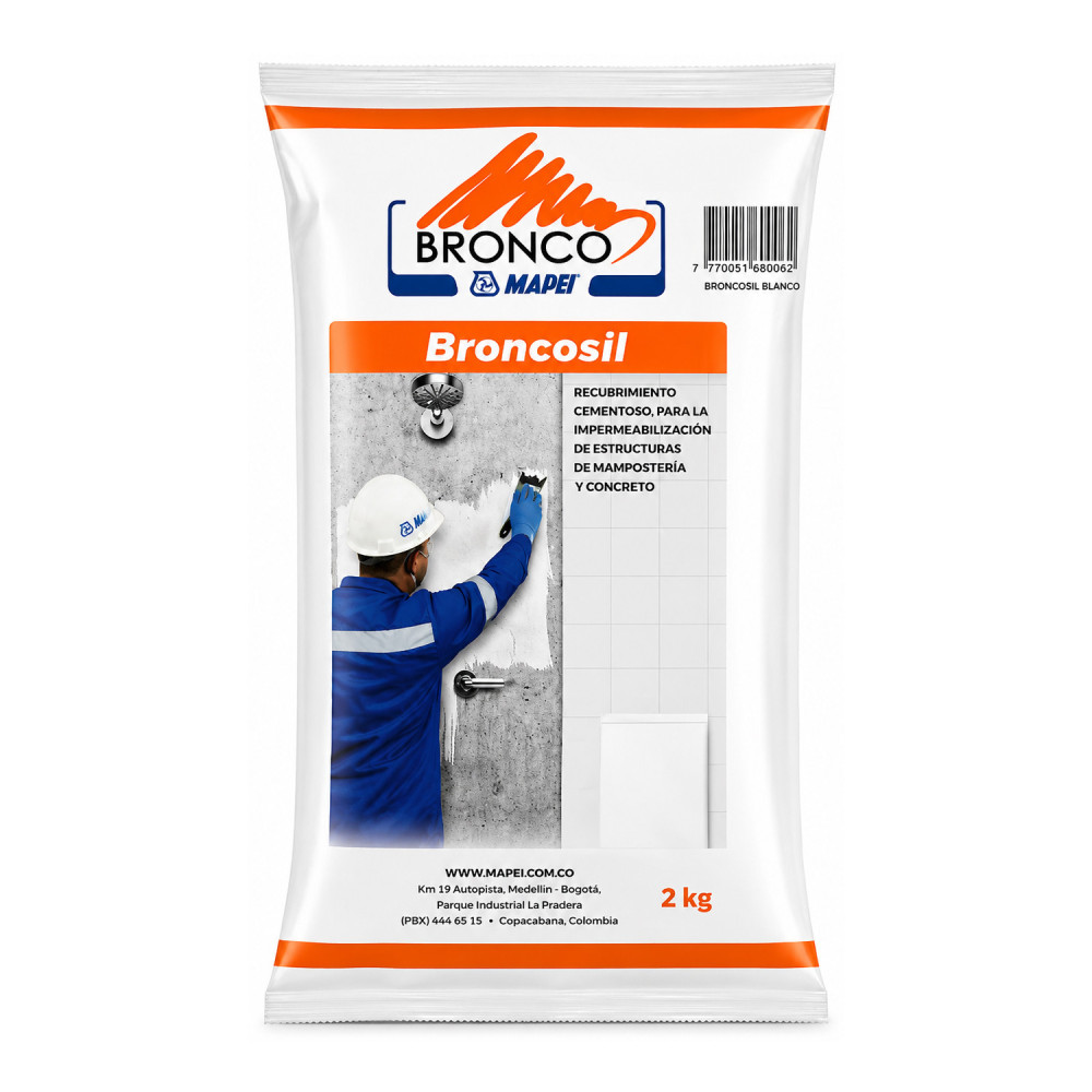 Impermeabilizante 2Kg Broncosil gris paredes muros mampostería