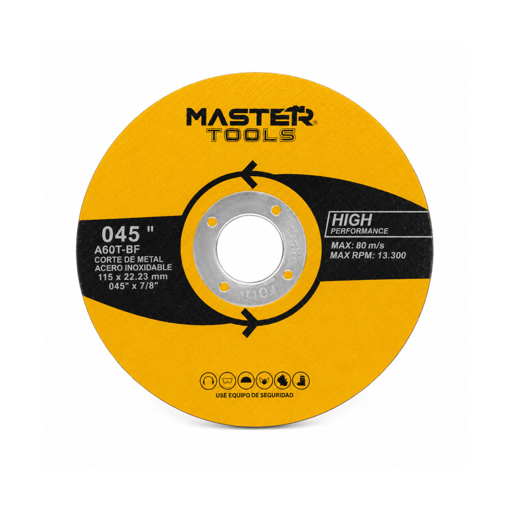 Disco corte 4.1/2" x 1.2mm metal Mastertools