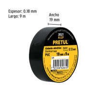 Cinta aislante negra 9mx18mm Pretul