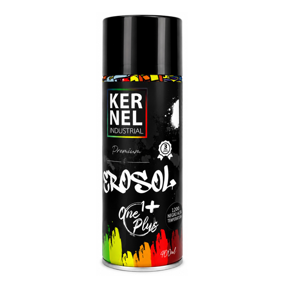 Pintura aerosol negro alta temperatura N1200 Kernel 400mL