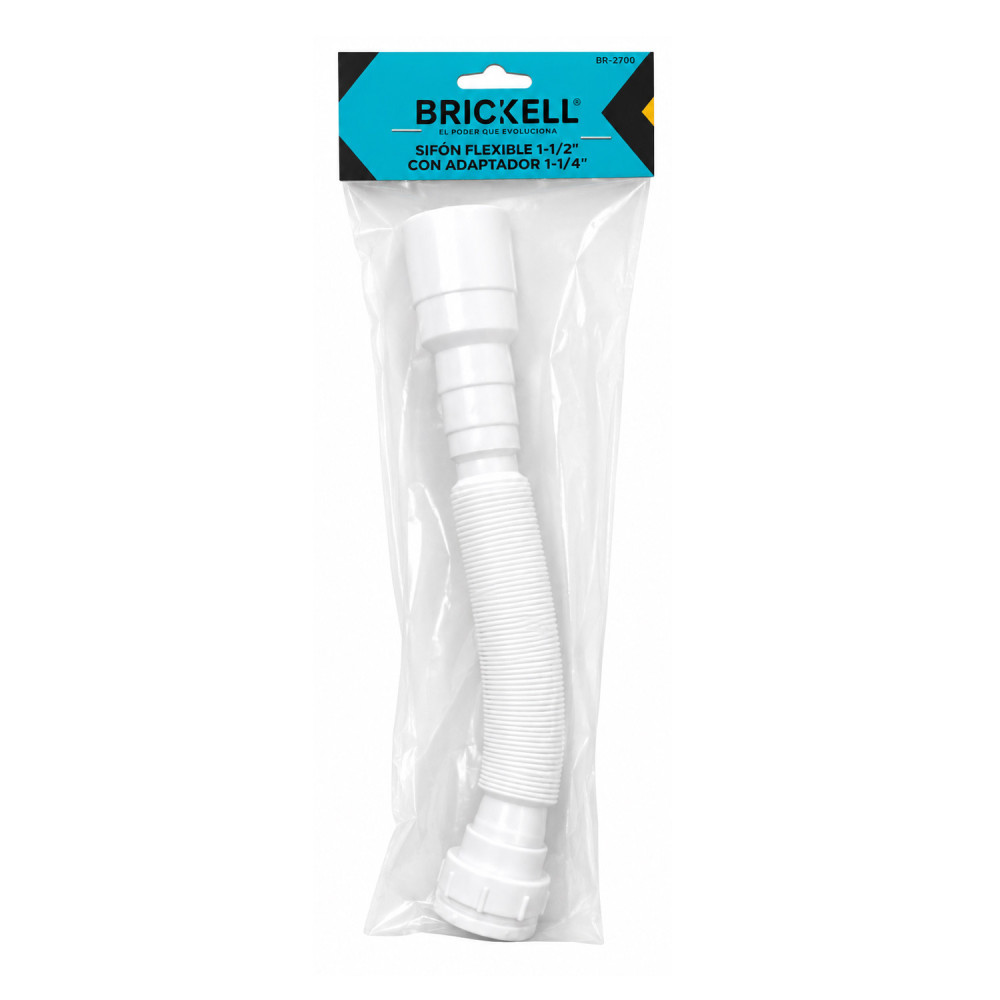 Sifón Flexible Brickell 1.1/2" con Adaptador 11./4" Lavamanos Lavaplatos