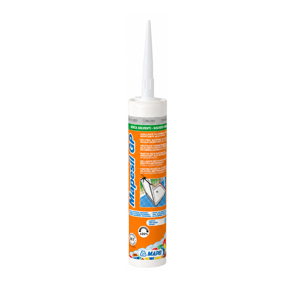 Sellador Mapesil GP silicona blanca neutra metales 280mL