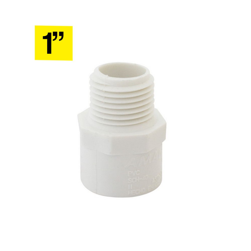 Adaptador 1" macho PVC presión x unidad