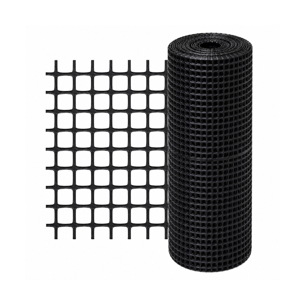 Malla negra plástica 1,03m multiuso x metro 15x15mm liviana