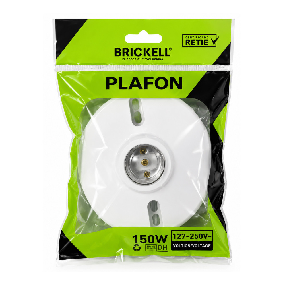 Plafón Brickell policarbonato blanco + tornillos