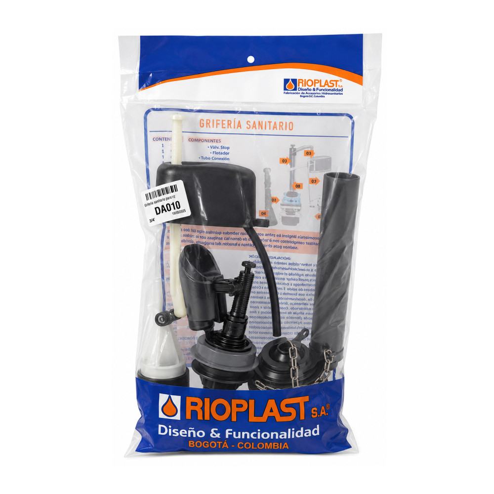Grifería sanitario push cisterna rioplast completa agua stop