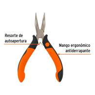Mini pinza 5"punta curva Truper comfort grip