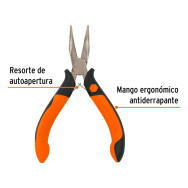 Mini pinza 5"punta curva Truper comfort grip