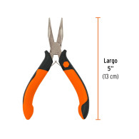 Mini pinza 5"punta curva Truper comfort grip