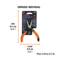 Mini pinza 5"punta curva Truper comfort grip