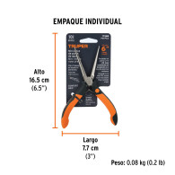 Mini pinza 4" punta fina Truper comfort grip