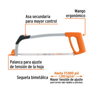 Marco segueta 12" Truper profesional tubular acero