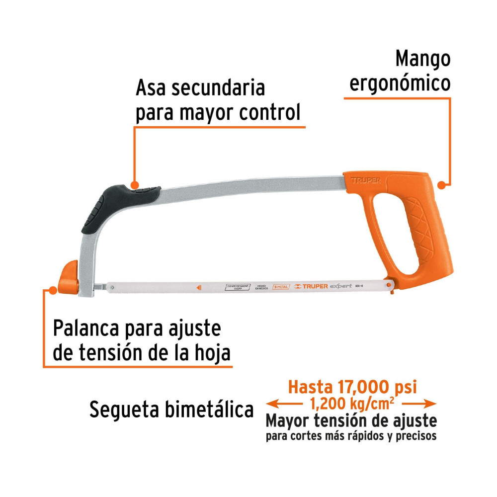 Marco segueta 12" Truper profesional tubular acero