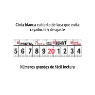 Flexómetro amarillo 5m cinta 19mm Pretul